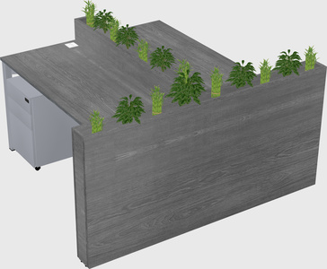 Rectangular shared desk