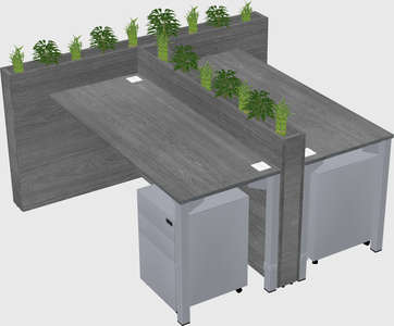 Rectangular shared desk