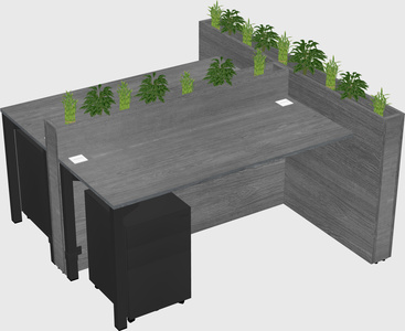 Rectangular shared desk