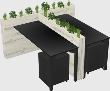 Rectangular shared desk