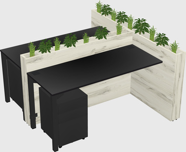 Rectangular shared desk