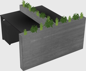 Rectangular shared desk