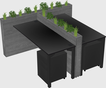 Rectangular shared desk