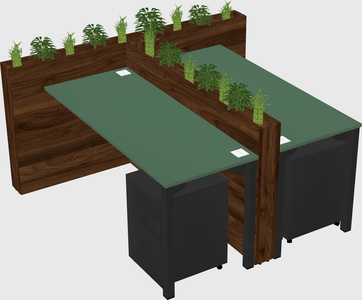 Rectangular shared desk