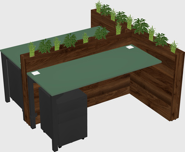 Rectangular shared desk