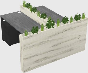 Rectangular shared desk