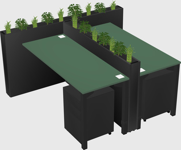 Rectangular shared desk