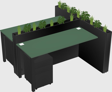 Rectangular shared desk
