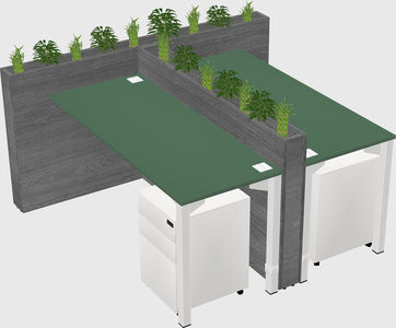 Rectangular shared desk