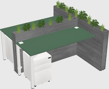 Rectangular shared desk