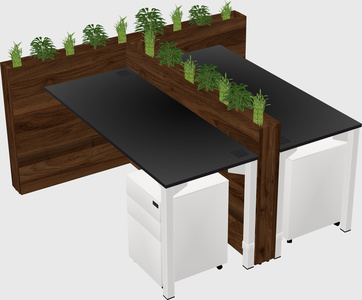 Rectangular shared desk