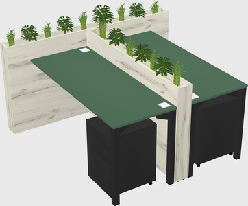 Rectangular shared desk