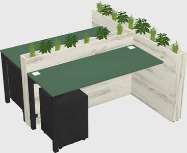Rectangular shared desk