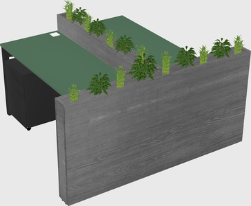 Rectangular shared desk