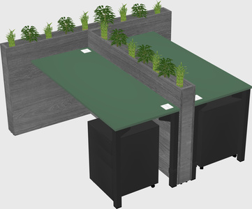 Rectangular shared desk