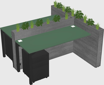 Rectangular shared desk