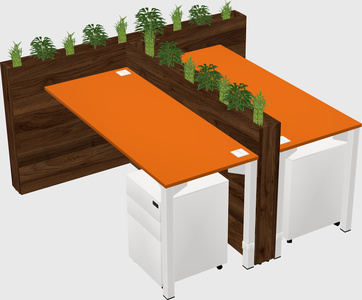 Rectangular shared desk
