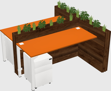Rectangular shared desk