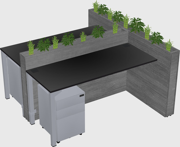 Rectangular shared desk