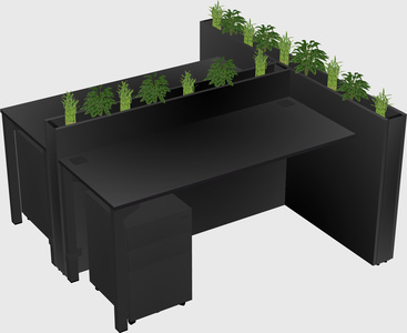 Rectangular shared desk