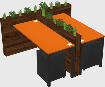 Rectangular shared desk