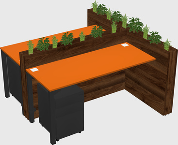 Rectangular shared desk