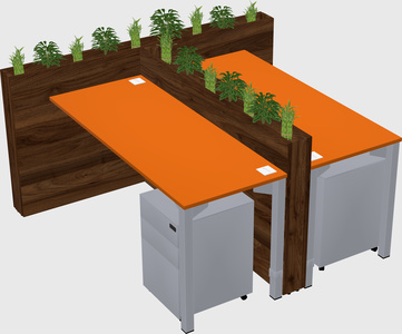 Rectangular shared desk