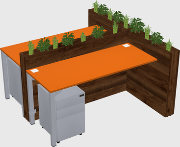 Rectangular shared desk