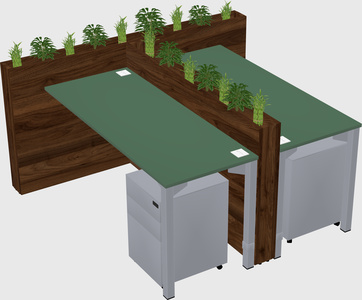 Rectangular shared desk