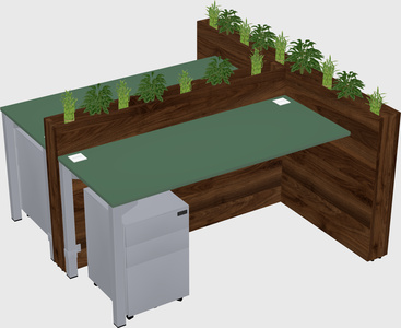 Rectangular shared desk