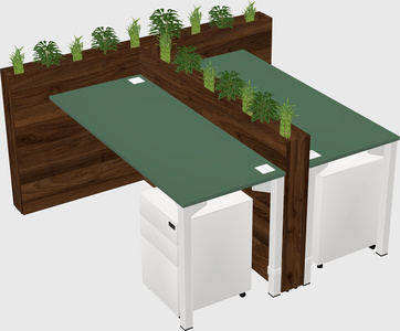 Rectangular shared desk