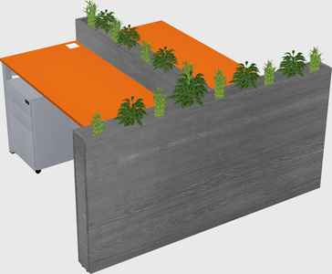 Rectangular shared desk