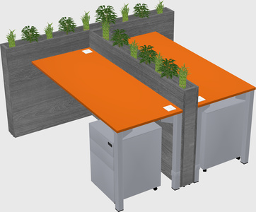 Rectangular shared desk