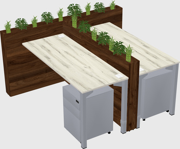 Rectangular shared desk