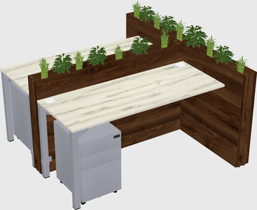 Rectangular shared desk