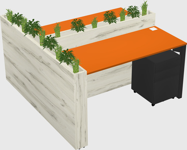 Rectangular shared desk