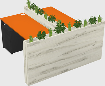 Rectangular shared desk