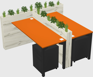 Rectangular shared desk