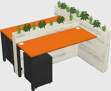 Rectangular shared desk