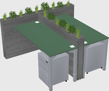 Rectangular shared desk
