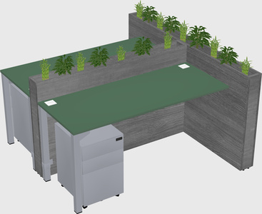 Rectangular shared desk