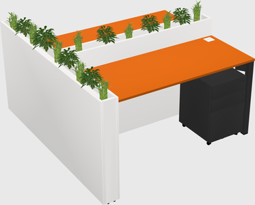 Rectangular shared desk