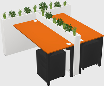 Rectangular shared desk
