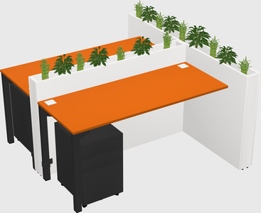 Rectangular shared desk