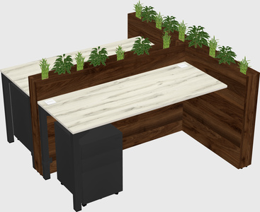Rectangular shared desk