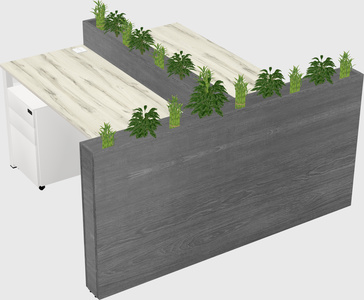 Rectangular shared desk