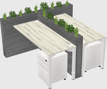 Rectangular shared desk