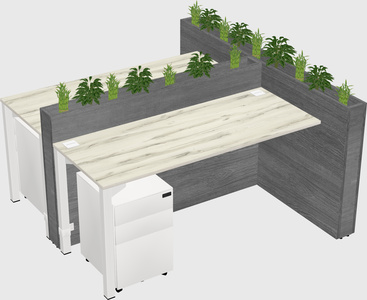 Rectangular shared desk