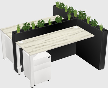 Rectangular shared desk