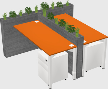 Rectangular shared desk